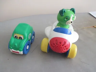Buy Leap Frog Aeroplane With Dog Inside And Fisher Price Little Car Toys • 8.50£