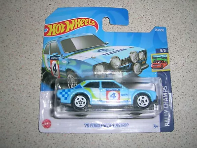 Buy Hot Wheels Rally Champs '70 Ford Escort Rs1600 In Blue Short Card • 6.49£
