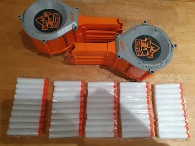 Buy 2x Nerf Gun 25 Dart Drum Magazines/ Clip + 50 New Darts, Fully Tested • 21.95£