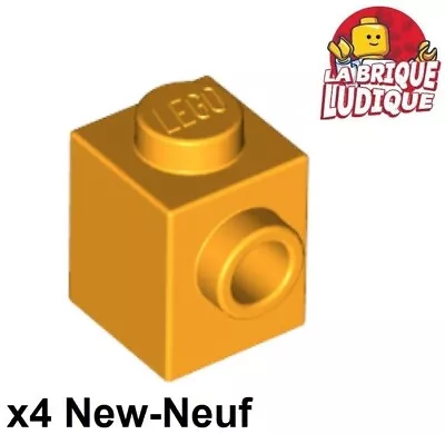 Buy LEGO 4x Brick Brick Modified 1x1 Stud 1 Side Bright Light Orange 87087 • 1.58£