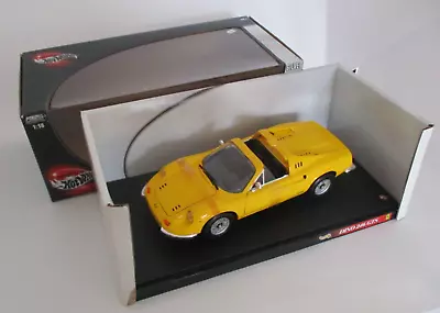 Buy Ta962 Mattel 1/18 Ferrari Dino 246 Gts 3/4 1960-1969 Hot Wheels Ref 23920 Yellow • 87.35£