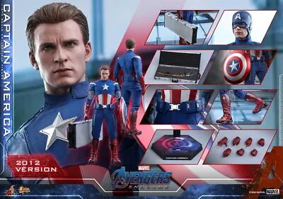Buy Hot Toys Endgame Figure 1/6 Scale Captain America (2012 Version) Avengers MMS563 • 209.99£