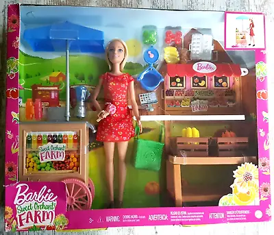 Buy Barbie - Sweet Orchard Farm Yard Market Stand - Mattel 2019 - Doll Playset • 34.46£