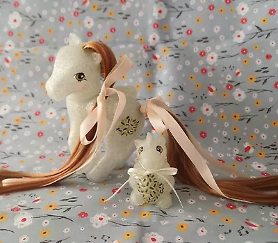 Buy My Little Pony G1 Style HQG1C Custom 'Princess Confetti' & Dragon 'Sparkle' Ooak • 50£