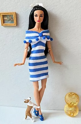 Buy Fashion Dress Blue For Barbie Collector Model Muse Fashion Royalty Size Dolls • 14.39£