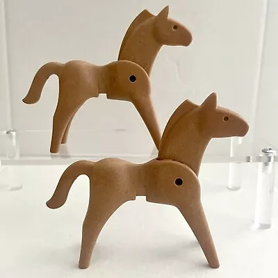 Buy Playmobil Vintage Brown Horses Animals. 2 X Brown Horses Figures • 3£