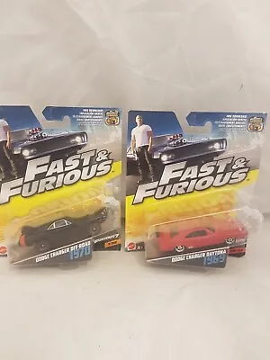 Buy The Fast And The Furious Dodge Charger Diecast Car Bundle Of 2 Mattel New • 9.99£