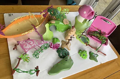 Buy Playmobil Enchanted Fairy Princess Boat & Mystical Glen Mushroom House Trees • 25£