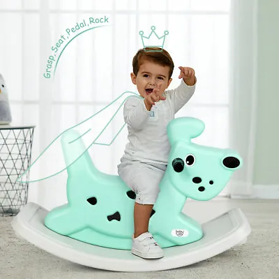 Buy Baby Rocking Horse Toddler Ride On Toy Infant Rocker Animal W/ Music Light Green • 34.95£