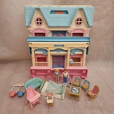 Buy Fisher Price 6364 Loving Family 1993 Folding Dolls House Accessories Folding • 65£