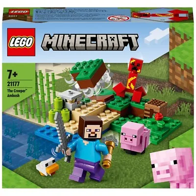 Buy LEGO Minecraft The Creeper Ambush Set 21177 Steve Baby Pig New Sealed FREE POST • 11.97£