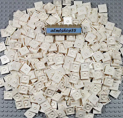 Buy LEGO - 2x2 White Tiles W/ Groove & CENTER STUD Plates Jumper Base Bulk Lot • 6.72£