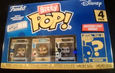 Buy Funko: Bitty Pop! 4 Pack Disney.Princess Minnie/Dale/Sorcerer Mickey+Mystery.New • 8.65£