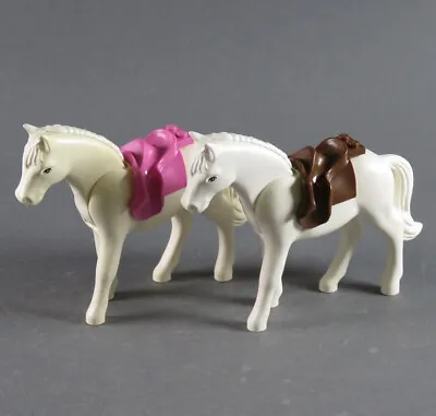Buy LEGO® Belville 2x Horse White Mare Horses Saddle Rider Yard Figure Animal Girls • 22.50£