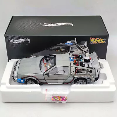 Buy Hot Wheels 1/18 Elite Back To The Future Time Machine Delorean BCJ97 Colection* • 85.19£