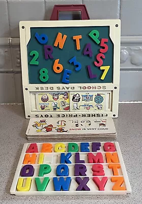 Buy Vintage Fisher Price School Days Play Desk - Magnetic Numbers & Letters 1972 • 18£