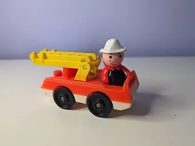 Buy Vintage 1970's Fisher Price Little People Fire Engine With Fireman Figure • 5.95£