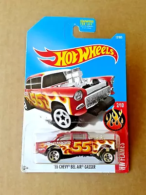 Buy Hot Wheels - `55 Chevy Bel Air Gasser, Red & Flames, New 2015 • 2.50£