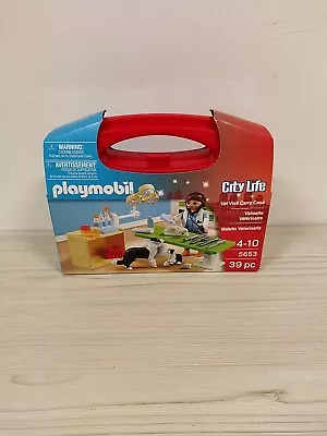 Buy Playmobil 5653 City Life Small Vet Visit Carry Case 39 Piece Age 4+ BRAND NEW • 9.99£