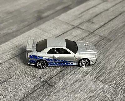 Buy Hot Wheels: RARE Fast & Furious Nissan Skyline GT-R (R34) - Silver/Blue (1:64) • 20£