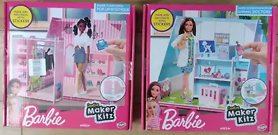 Buy Barbie [2 Items] Creative Maker Kitz Pop-up Boutique Animal Doctors Age 6+ Bnib • 14£