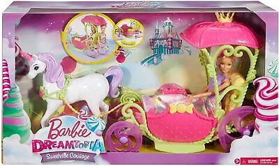 Buy Barbie Carriage Kingdom Candy Dreamtopia Sweetville Carriage Unicorn Toy DYX31 • 171.61£