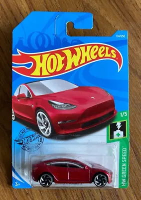 Buy Hot Wheels – Tesla Model 3 – Hw Green Speed 1/5 Red • 12.50£