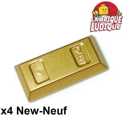 Buy LEGO 4x Minifig Tool Gold Ingot Bar Gold Bar Metallic Gold 99563 NEW • 3.17£