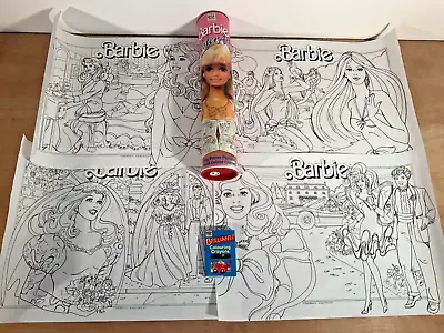 Buy Barbie Poster Art Tube Set 1988 - 4 Posters & Crayons - NEW Vintage GCP Mattel • 13.95£