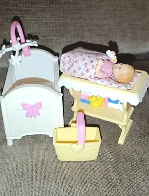 Buy Fisher Price Loving Family Dolls House Furniture Cot Baby Girl Figure Table Etc • 24.99£