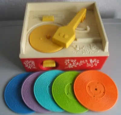 Buy Vintage Fisher Price Wind Up Record Player & Records.  Good Condition/working.  • 30£