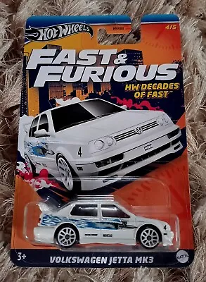 Buy New Hot Wheels Fast And Furious HW Decades Of Fast Volkswagen Jetta Mk3 • 10.99£
