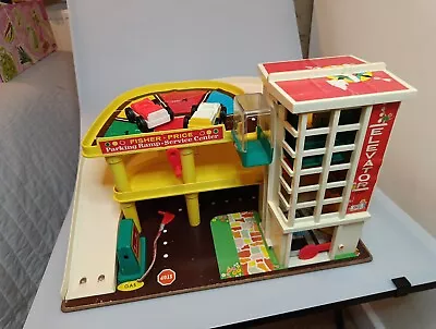 Buy VINTAGE FISHER PRICE GARAGE With 2 Cars • 35£