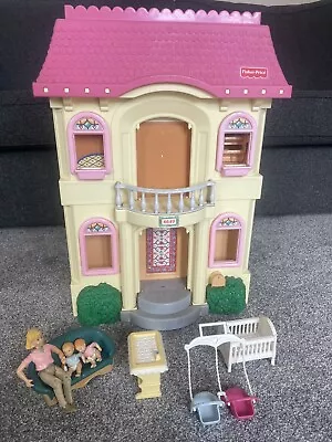 Buy Vintage Fisher Price Loving Family Dream Doll House Inc Family Furniture • 59£