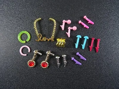 Buy Accessories For Barbie Or Similar Fashion Doll Jewelry Set Earrings Chain Bracelets (13896) • 20.50£