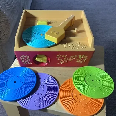 Buy Vintage Collectable Fisher Price Record Player 5 Records 70s Early Edition • 45.99£