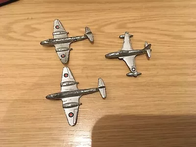 Buy Meccano Dinky 3 X Metal Planes 2 X Meteor And 1 X Shooting Star Jets As Seen. • 14.50£