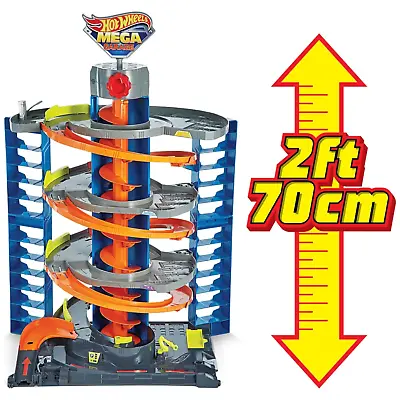 Buy Hot Wheels City Mega Garage Playset Toy Cars Storage Parking Spiral Track 2FT UK • 79.95£
