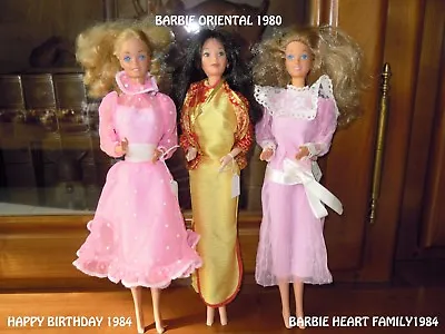 Buy 1980 & 1984 Lot Of 3 Barbie To Choose From: Happy Birthday, Oriental, Heart Family • 41.11£