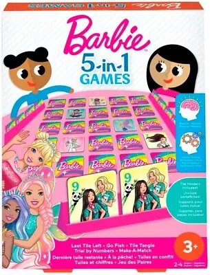 Buy Barbie 5-in-1 Kids Games Set For Travel, Parties And Game Nights With Family • 17.04£
