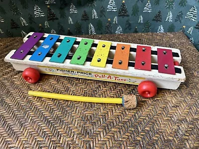 Buy VINTAGE 1964 FISHER PRICE TOY MUSICAL PULL A TUNE XYLOPHONE - Restore Project • 30£