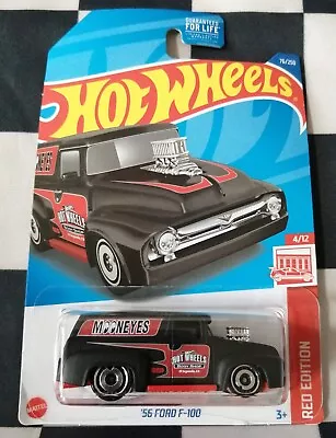 Buy Hot Wheels USA Target Exclusive Red Edition 56 Ford F-100 MoonEyes 76/250 #4/12 • 14.99£