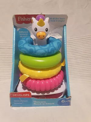 Buy Fisher-Price Unicorn Rock-a-Stack Age 6m + New/boxed • 13.99£