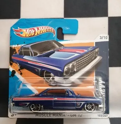 Buy 2012 Hot Wheels 62 Chevy Muscle Mania GM 12 Short Card 103/247 #3/10 • 4.99£