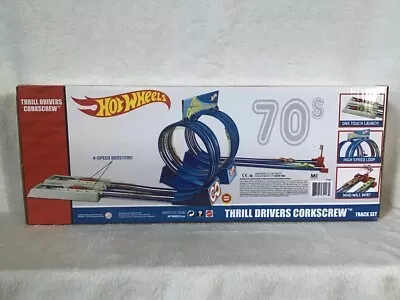 Buy Hot Wheels 70's Throwback Thrill Drivers Corkscrew Track Play Set • 25£