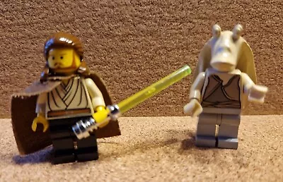 Buy Star Wars Lego Mini Figures Jar Jar Binks & Obi Wan Kanobi • 9£