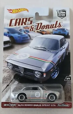 Buy Hot Wheels Cars And Donuts Alfa Romeo Giulia GTA Premium Car Culture Real Riders • 22.80£
