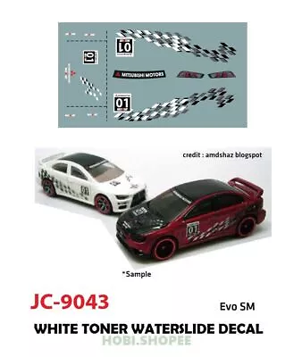 Buy JC-9043 White Toner Waterslide Decals Evo SM Custom Diecast 1:64 Hot Wheels • 3.79£