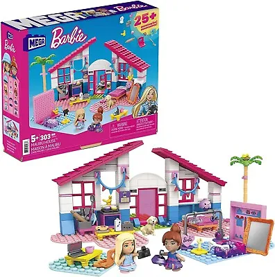 Buy MEGA CONSTRUX Barbie Malibu House 303 Pcs New • 52.05£