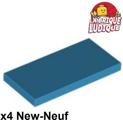 Buy LEGO 4x Tile Plate Smooth 2x4 With Groove Azur Dark / Dark Azure 87079 New • 2.51£
